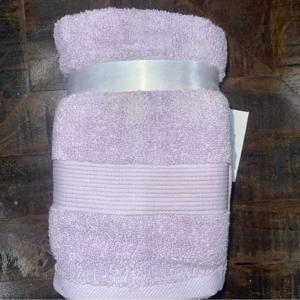 Nicole Miller 2 Pck Zero Twist Combed Loop Soft Cotton Hand Towels 16x28” Lilac